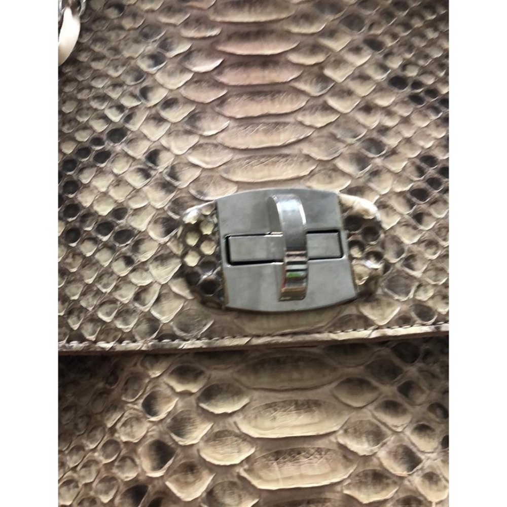 Ghibli Brown Genuine Python Large Shoulder Bag - image 5